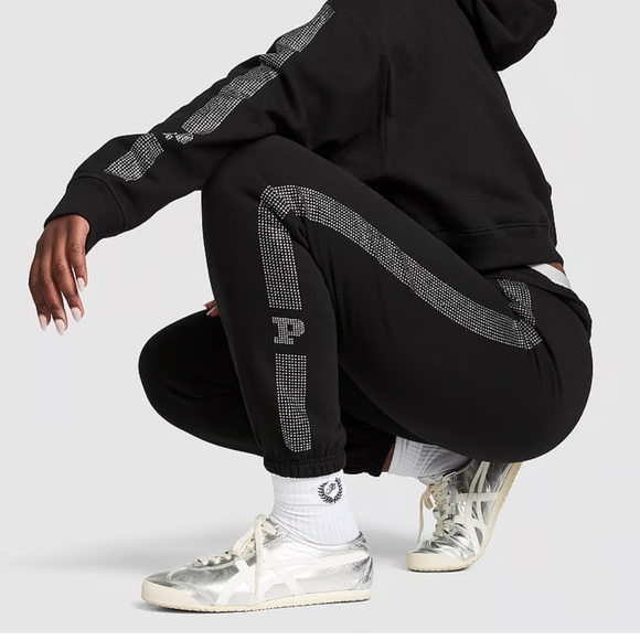 PINK EVERYDAY FLEECE HIGH-WAIST GYM PANTS - Picture 2 of 2